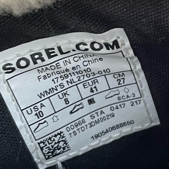 SOREL Joan Of Arctic Leather Wedge Mid Ankle Boots Black NL2173-001 Gorp - Picture 4 of 14